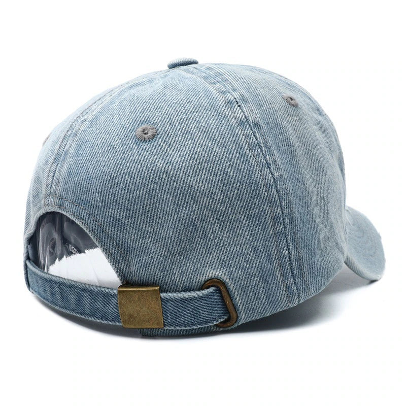 2023 New Luxury Brand MY Embroidered Washed Denim Baseball Cap for Men High Quality Black Vintage Y2K Dad Hats Gorras Hombre