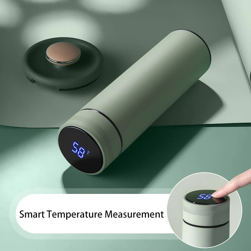 500Ml Smart Water Bottle Stainless Steel Thermos Temperature Display Leakproof Vacuum Flasks Coffee Cup Milk Mug Christmas Gift