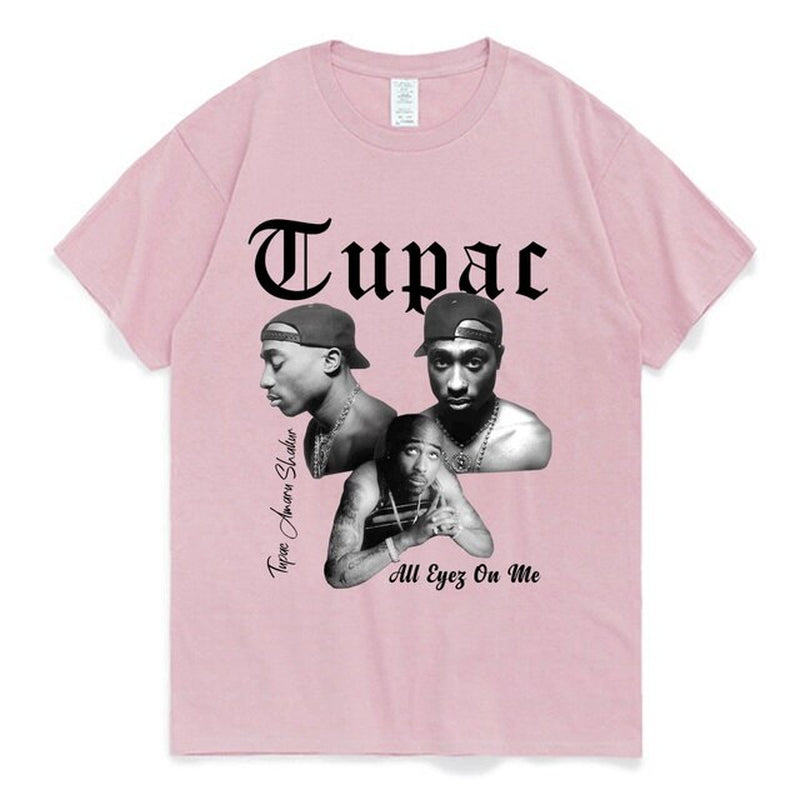 Rapper Tupac 2Pac Graphic T Shirt Fashion High Quality Short Sleeves T-Shirts Oversized Hip Hop Streetwear Men'S Cotton T-Shirt